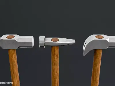 Medieval Blacksmith Hammer Set Low-poly 3D model
