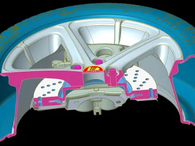 Orig 3D Seat VW rim wheel 7x17 BBS 4817 incl tyre and brake 3D model