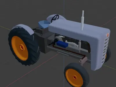Low Poly Massey Ferguson Tractor Low-poly 3D model