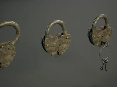 Padlock PBR Low-poly 3D model