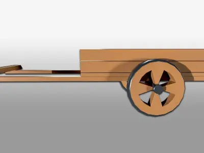 Free Wooden Cart Free 3D model