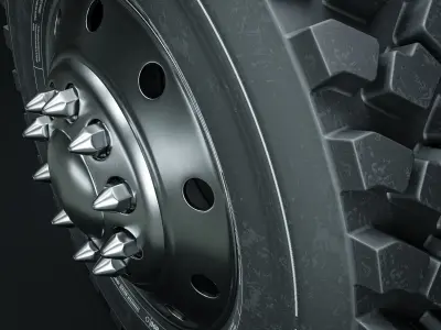 Marmon Terrain Tire and Rim 3D model