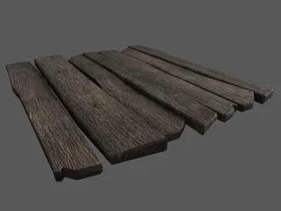 Old planks Free low-poly 3D model