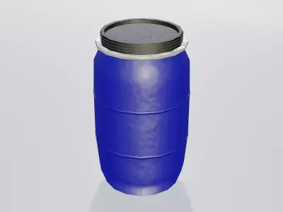 Plastic Open Head Drum 30L Low-poly 3D model