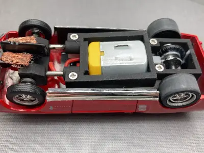 adjustable slot car chassis 3D print model