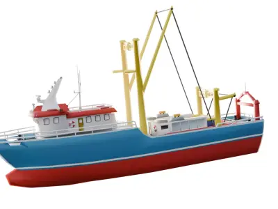 Low poly Boat Low-poly 3D model
