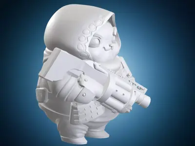 Space Marine 40000 Chibi Style Figure 3D print model