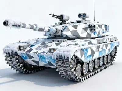 Arctic Warfare Main Battle Tank 3D Mode Low-poly 3D model