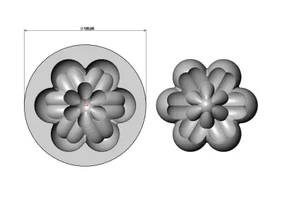 Mold Florentine rosette onlay relief 3D print model
