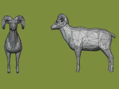 Horned sheep 3D model