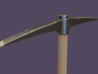 Realistic steel pickaxe low poly 2048p Low-poly 3D model