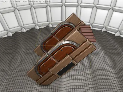 Wood Stairs Construction Element 23 Low-poly 3D model