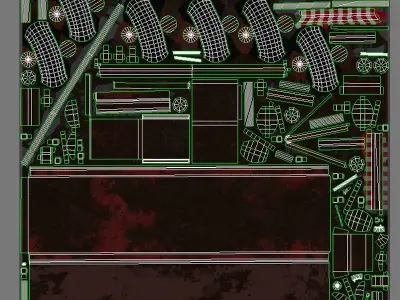 Bale Trailer Lowpoly Low-poly 3D model