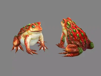 Cartoon Toad - Poison Frog Low-poly 3D model