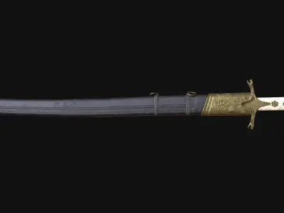 Sword of Saladin Free low-poly 3D model