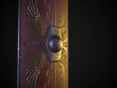 Roman shield Scutum Low-poly 3D model