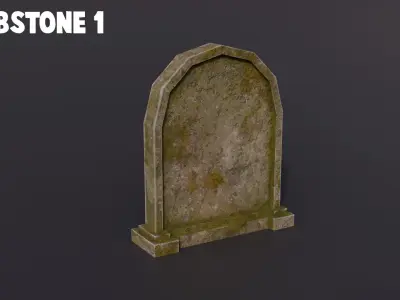 Graveyard Tombs and Tombstones Low-Poly 3d models Low-poly 3D model