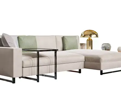 Sofa Sormani Hernest set decoration Octane Render Version Free 3D model