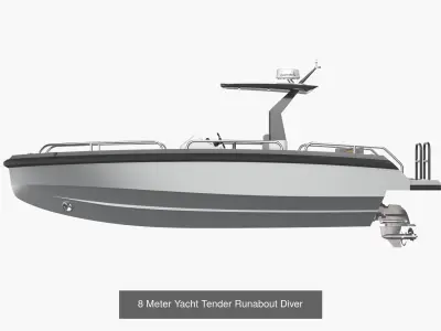 8 Meter Yacht Tender Runabout  3D Model Pack