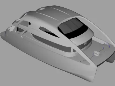 Catamaran boat 3D model