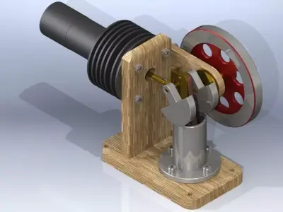 Miniature Stirling Engine  Free 3D model