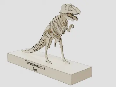 Wooden Trophy tyrannosaurus rex 3D model