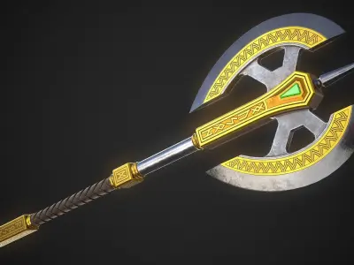 Fantasy Axe 04D Low-poly 3D model