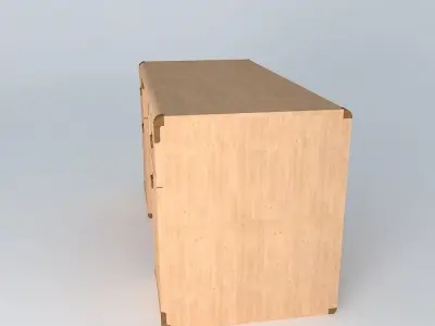 Indiana red pine desk 3D model