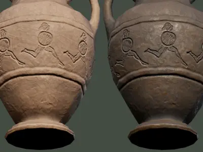 Ancient Ceramic Vase dusty antique pottery Low-poly 3D model