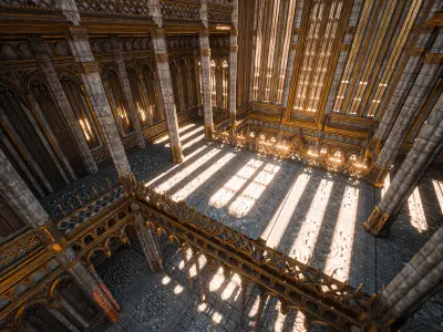 GOTHIC MODULAR BUILDING 1 Low-poly 3D model