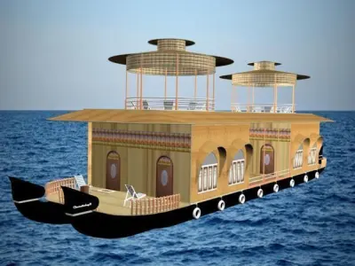 Recreational House Boat 3D model