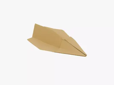 Paper Plane Orange Low-poly 3D model
