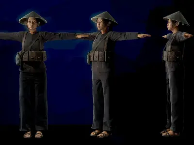 VietnamWar soldier bundles Low-poly 3D model