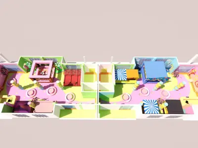  Indoor Carnival Amusement Cartoon Children s Space Commercial 3D model