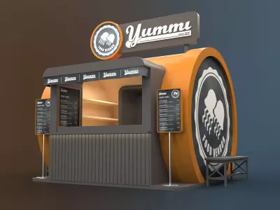 FOOD VENDOR KIOSK TC 3D model
