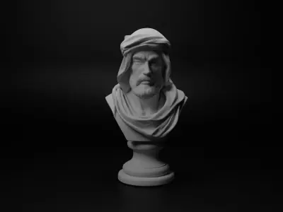 Arab Bedouin Warrior Bust Chess 3D print model order