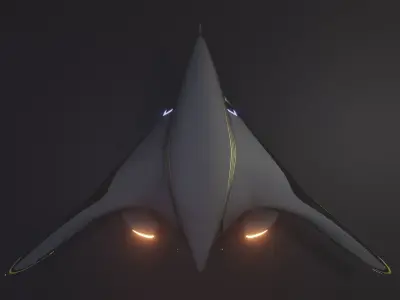 Goldsting- Futuristic supersonic passenger aircraft Low-poly 3D model