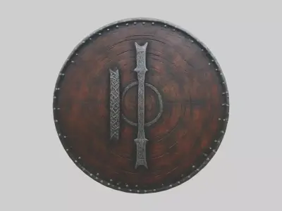 Viking Rune Shield 1 Low-poly 3D model