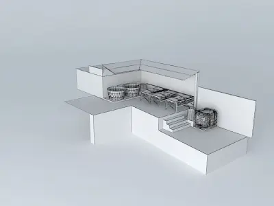 Aquapônico system 12- Aquaponics Beira Mar-2 tanks 1000L IBC ... 3D model