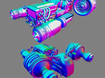 Cyber Hoover Vehicle Game ready High quality Low-poly 3D model
