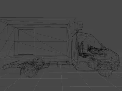 Iveco Dayli Box-refrigerated body Low-poly 3D model