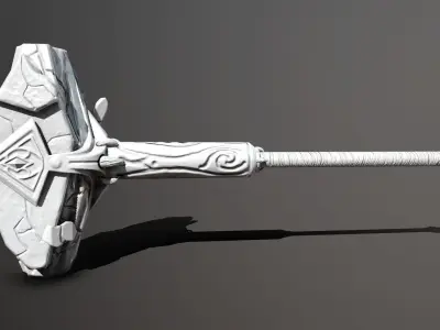 crystal hammer Low-poly 3D model