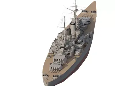 WW2 BATTLESHIP based on King George V -class battleship 3D model