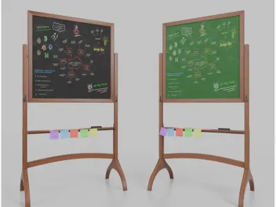 Compact Square Duo - Customizable Double-Sided Chalkboards 3D model