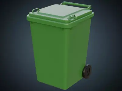 Wheeled Bin 1A Low-poly 3D model