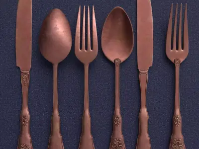 Antique Cutlery Set 3D model