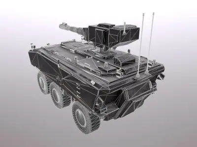 Low Poly Tank armoured vehicle Low-poly 3D model