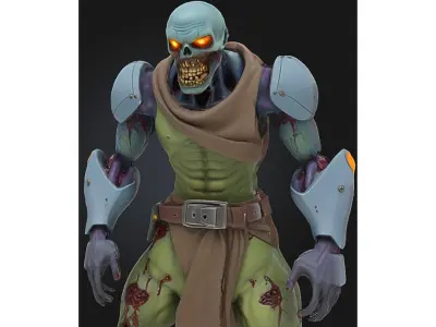 Undead Cyber Gladiator Low-poly 3D model