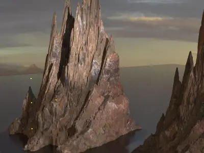 Mars Mountain 2 rocks 3D model