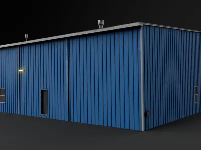hangar building01 Low-poly 3D model